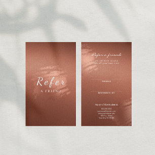 Luxury Stylish Script Bronze Business Referral Card