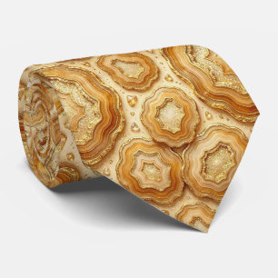 Luxury Suit Tie Camel + Gold Geode Neck Tie