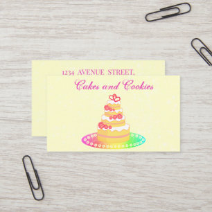 Luxury Sweet Pink Cakes Business Card
