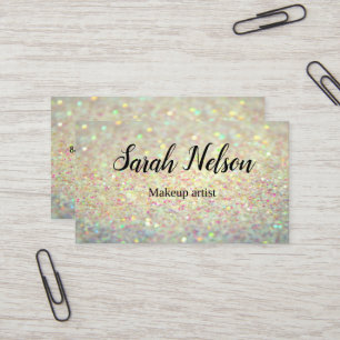 Luxury Sweet Sparkly Makeup Business Card