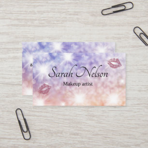 Luxury Sweet Sparkly Makeup Business Card