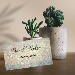 Luxury Sweet Sparkly Makeup Business Card
