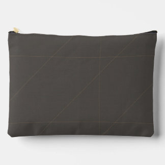 Luxury Tailored Seam Geometry in Warm Charcoal Accessory Pouch