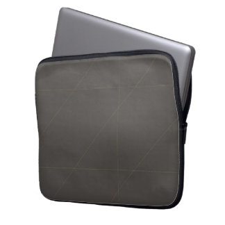 Luxury Tailored Seam Geometry in Warm Charcoal Laptop Sleeve