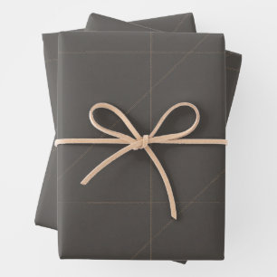 Luxury Tailored Seam Geometry in Warm Charcoal Wrapping Paper Sheet