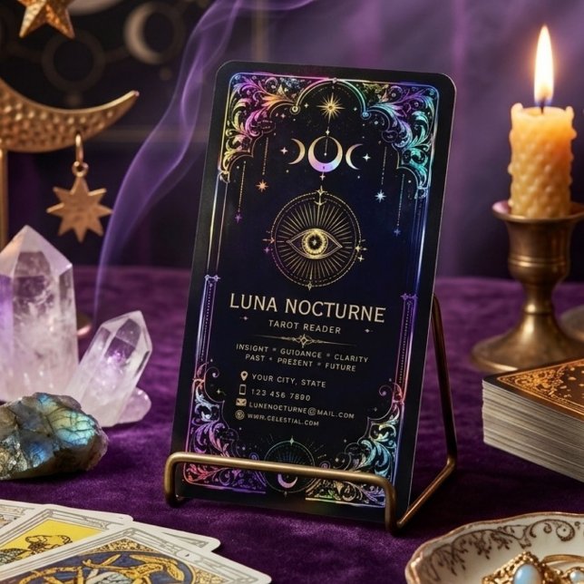 Luxury Tarot Reader Business Card with QR Code (Creator Uploaded)