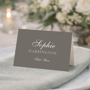 Luxury Taupe Wedding Place Card 