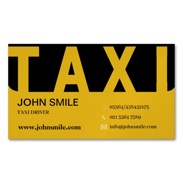 Luxury Taxi Business Card Magnet (Front)