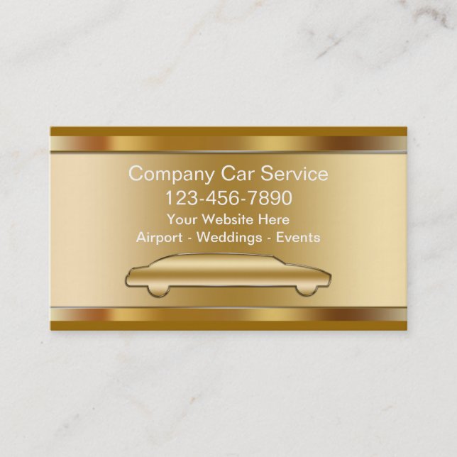 Luxury Taxi Business Cards (Front)