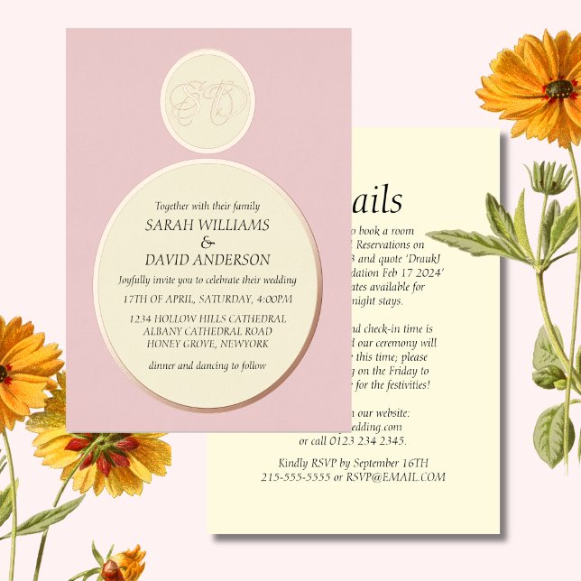 Luxury Tea Pink Rose Gold Minimal Foil Invitation (Creator Uploaded)