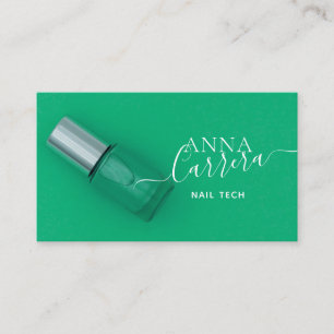 Luxury Teal Nail Colour Nail Tech Nail Salon Business Card