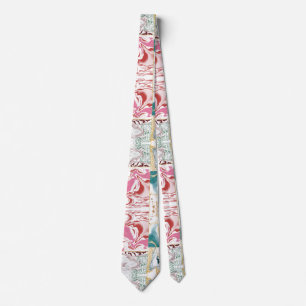 Luxury Teal & Rose Gold Marble Swirl Fluid Marble Tie