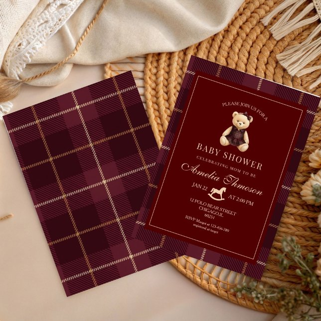 Luxury Teddy Bear baby shower Invitation (Creator Uploaded)