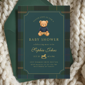 Luxury Teddy Bear baby shower  Invitation