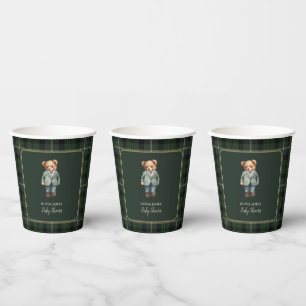 Luxury teddy bear baby shower paper cups
