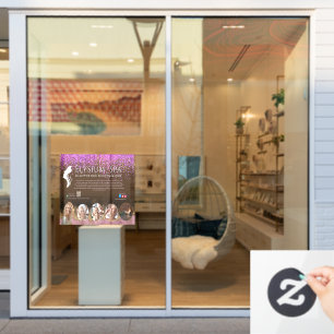 Luxury Terracotta Gold Spa Beauty Wellness QR Window Cling