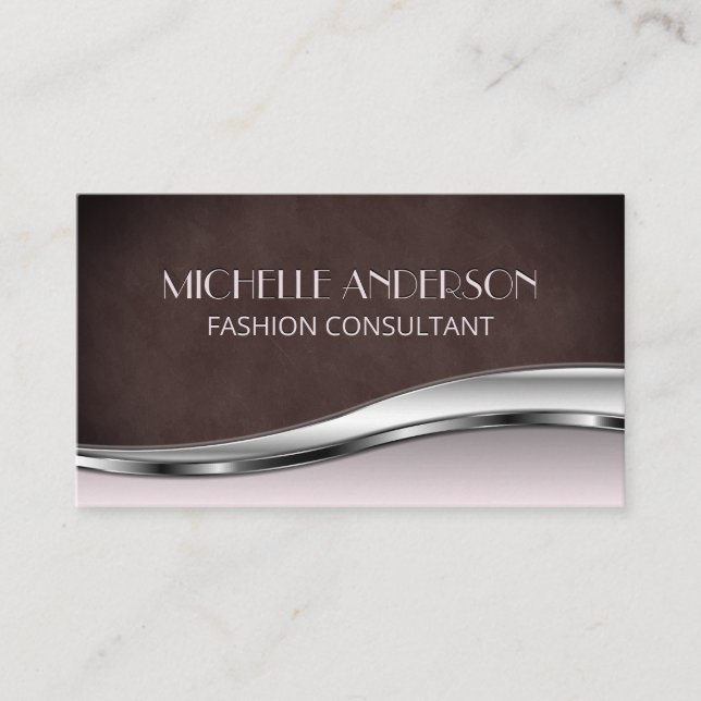 Luxury Texture and Pink Metallic Background Business Card (Front)
