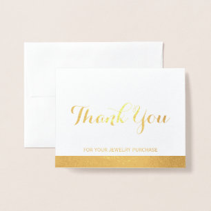 Luxury Thank You Note for Your Jewellery Purchase Foil Card