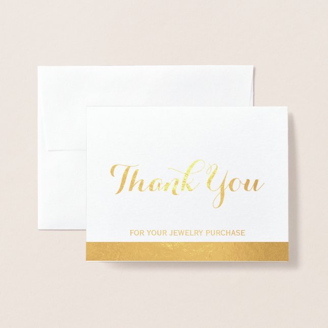 Luxury Thank You Note for Your Jewellery Purchase Foil Card (Front With Envelope)