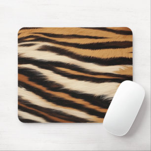 Luxury Tiger Skin Faux Fur Wild Animal Stripe Mouse Mat
