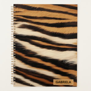 Luxury Tiger Skin Faux Fur Wild Animal Stripe Planner