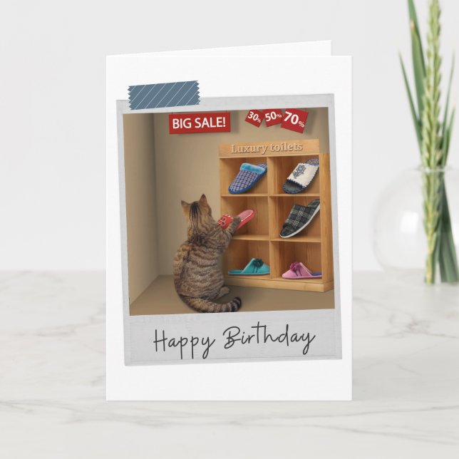 Luxury Toilets Cats Funny Birthday Card (Front)