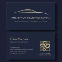 Luxury Transport Car QR Code Blue & Gold