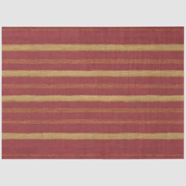 Luxury Trendy Burgundy Gold Linen Collection Tissue Paper (Front)