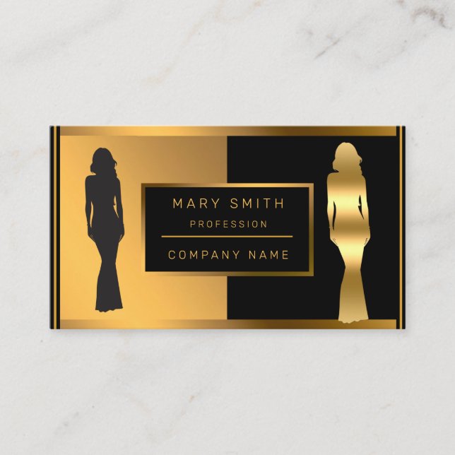 Luxury Trendy Fashion Add Your Text For-Her Business Card (Front)