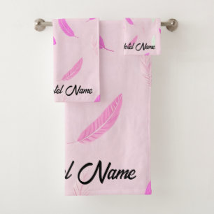 Luxury Trendy Feathers Boho Collection Bath Towel Set