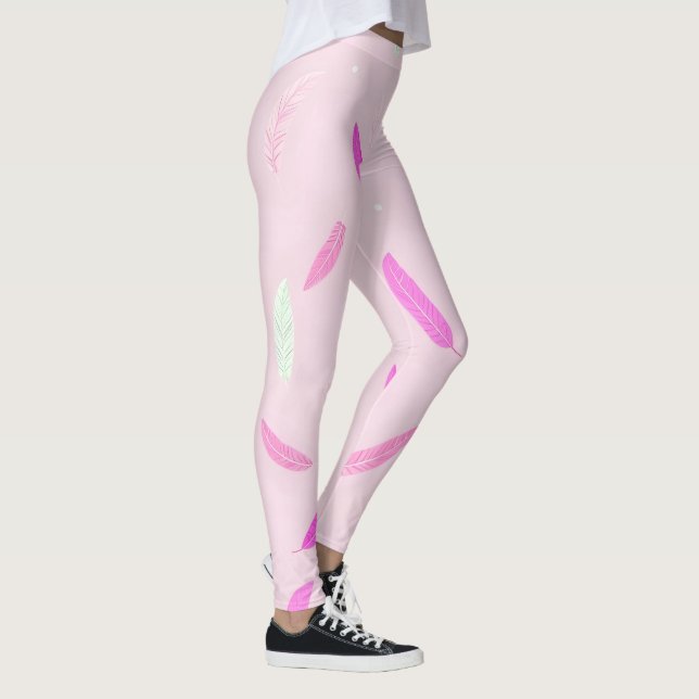 Luxury Trendy Feathers Boho Collection Leggings (Right)