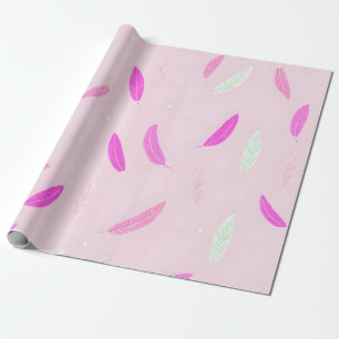Luxury Trendy Feathers Boho Collection Wrapping Paper