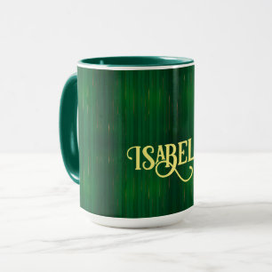 Luxury Trendy Green Gold Linen Texture Collection Mug