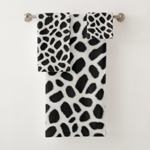 Luxury Trendy White Leopard Elegant Collection Bath Towel Set