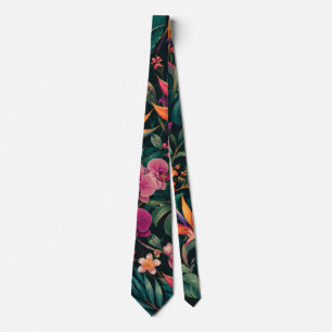 Luxury Tropical Orchid Tie