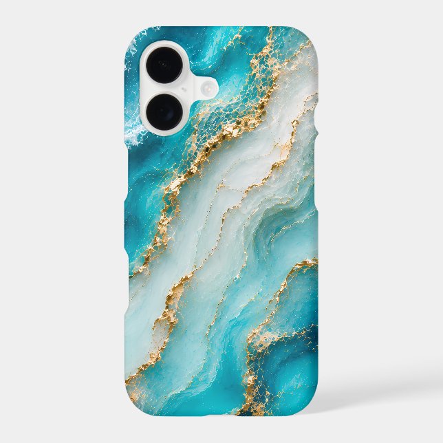 Luxury Turquoise Agate Marble with Gold Veins (Back)