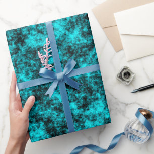 Luxury Turquoise & Black Marble Wrapping Paper
