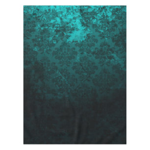 Luxury Turquoise Damask Tablecloth