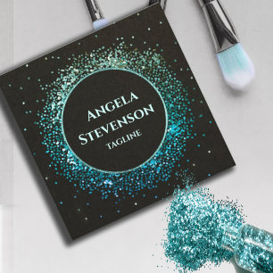 Luxury Turquoise Glitter Business Card