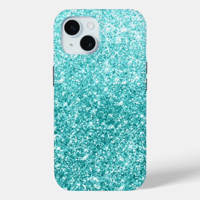 Luxury Turquoise Glitter Gradient Case-Mate iPhone Case (Back)