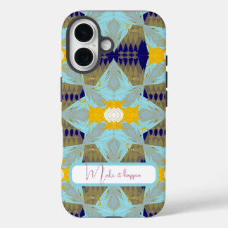 ⁠Luxury Turquoise Gold Leaf Mandala  iPhone 16 Case