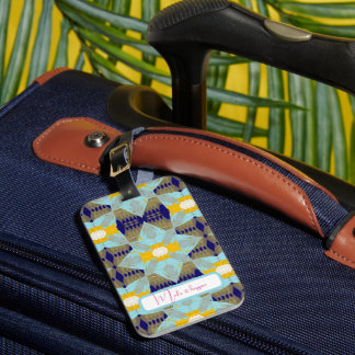⁠Luxury Turquoise Gold Leaf Mandala  Luggage Tag