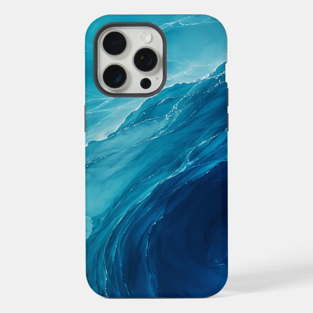 Luxury Turquoise Ocean Flow iPhone Case (Back)