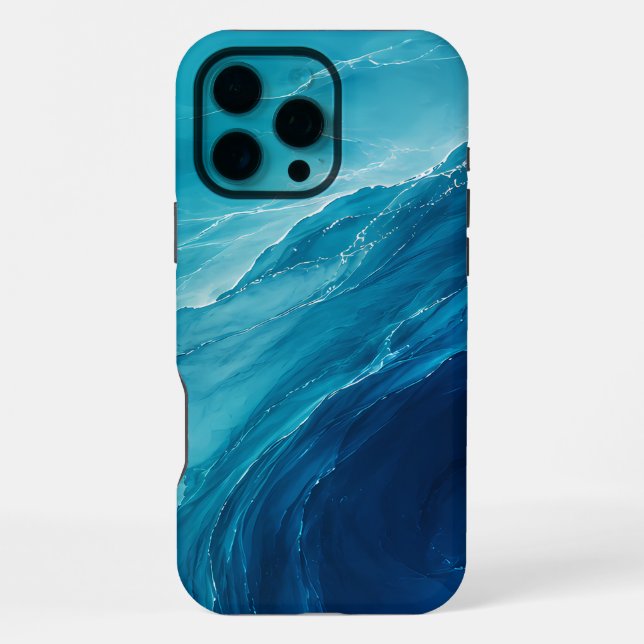 Luxury Turquoise Ocean Flow iPhone Case (Back)