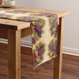Luxury Tuscan Grapes Watercolor Table Runner