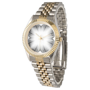 Luxury Two-Tone Gold and Silver Abstract Burst Watch