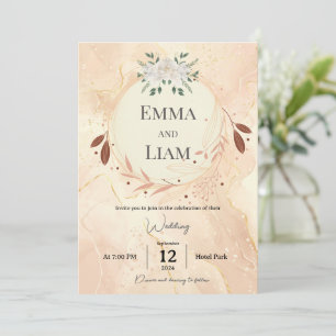 Luxury Unique Wedding Card – Personalised Gold
