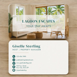 Luxury Vacation Rental QR Code Business Card