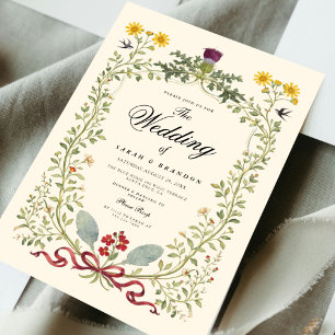 Luxury Victorian Botanical Wedding Invitation