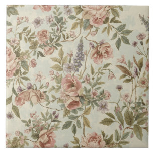 Luxury Vintage English Countryside Wildflowers  Tile